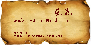 Gyárfás Mihály névjegykártya